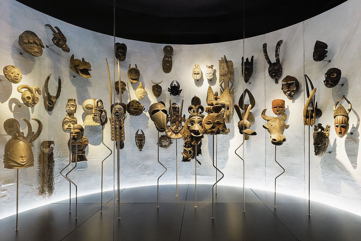 Samlingspræsentationen <i>Vestafrikanske Masker fra Poul Holm Olsens samling</i>. Foto Stephen Dupont