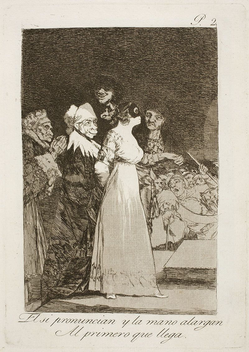 Francisco Goya, <i>De gifter sig og giver hånden til den første den bedste</i><br>Nr. 2 i serien