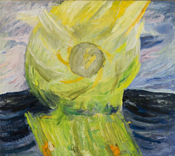 Olivia Holm-Møller, Farve og rytme (Guldkuglen), 1937.
Tempera på lærred. 116 x 130 cm. © Kunstnerens arvinger. Foto: Guldager